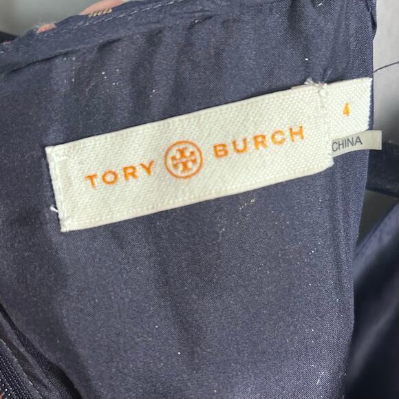 Tory Burch dress size 4 sheath tribal brocade India purple gold metallic y2k - Picture 16 of 16